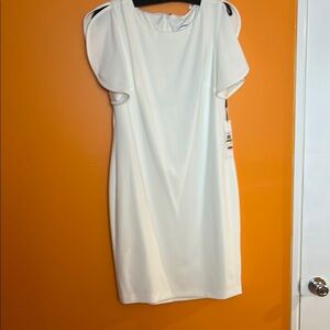 Calvin Klein White Sheath Mini Dress Sleeveless